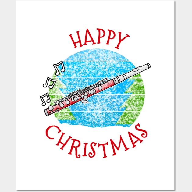 Christmas Piccolo Piccoloist Woodwind Musician Xmas 2022 Wall Art by doodlerob